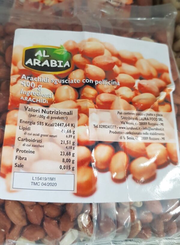 Shelled peanuts Al Arabia halal italy