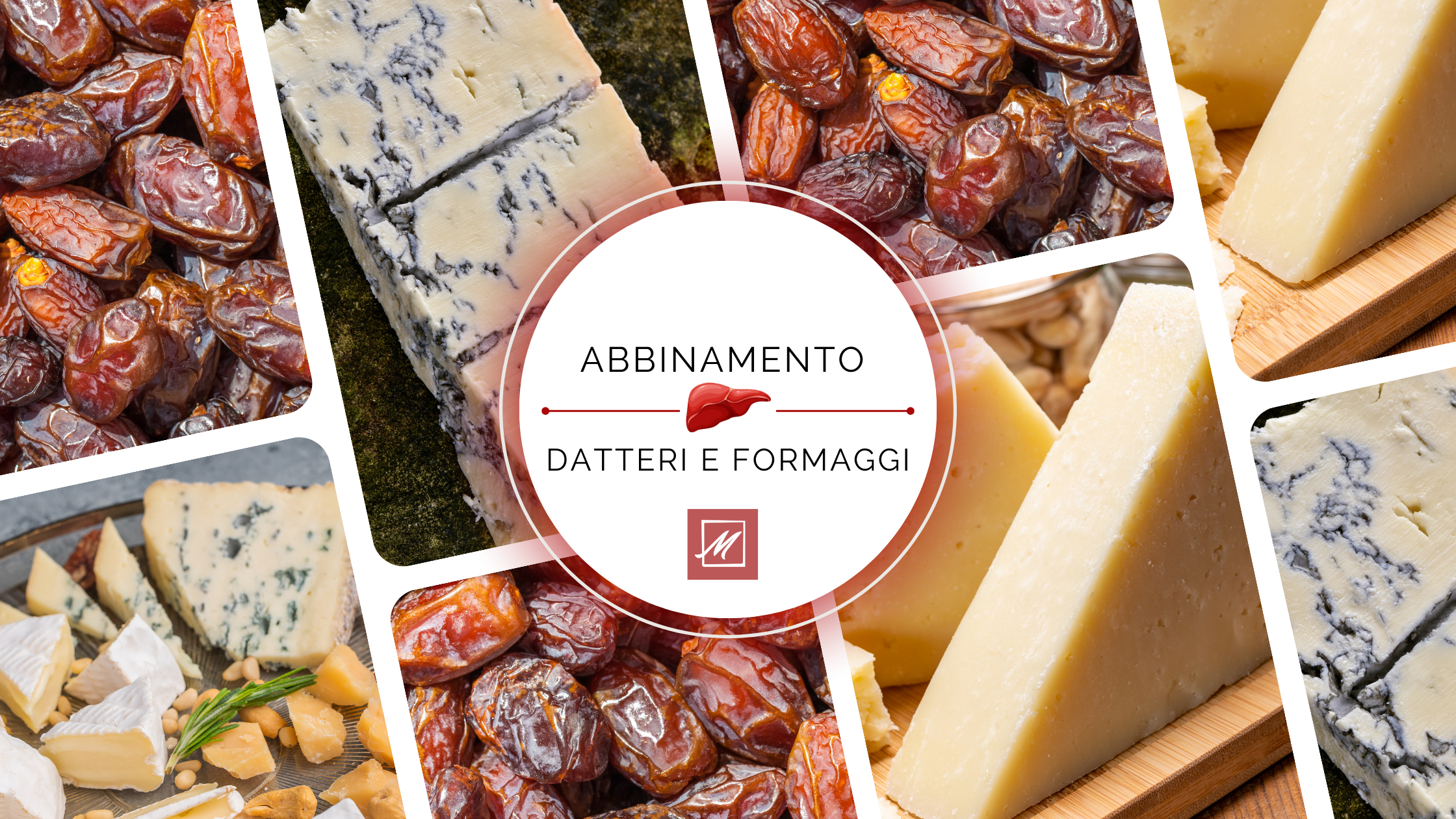 Degustazione Ramadan e Quaresima 2026 con datteri e formaggi: Khudari con Taleggio, Marboom con Gorgonzola dolce, Safawi con Pecorino Romano.